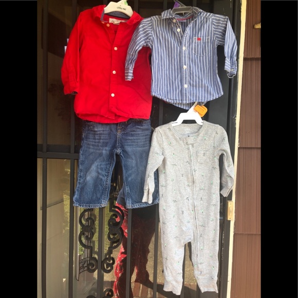 Boy’s 9M Winter Shirt/Jeans Bundle - Picture 1 of 6